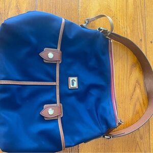Dooney and Bourke nylon shoulder bag with leather trim.